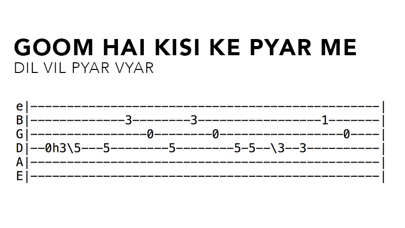 Goom Hai Kisi Ke Pyar Mein_Hindi Guitar Tabs