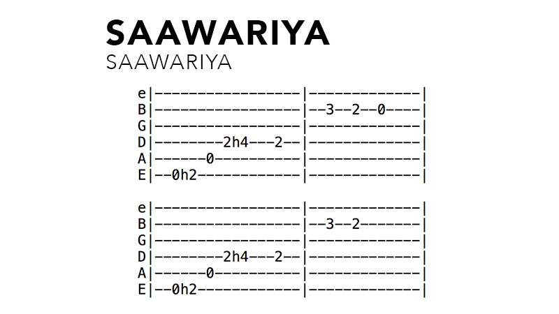 Saawariya_Hindi Guitar Tabs